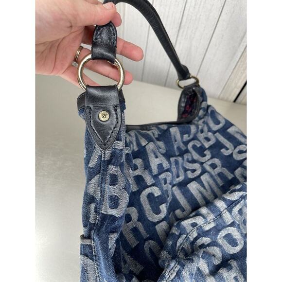 Marc Jacobs Logo Denim Multi-Pocket Hobo Bag Classic Style Shoulder Bag - Picture 9 of 11